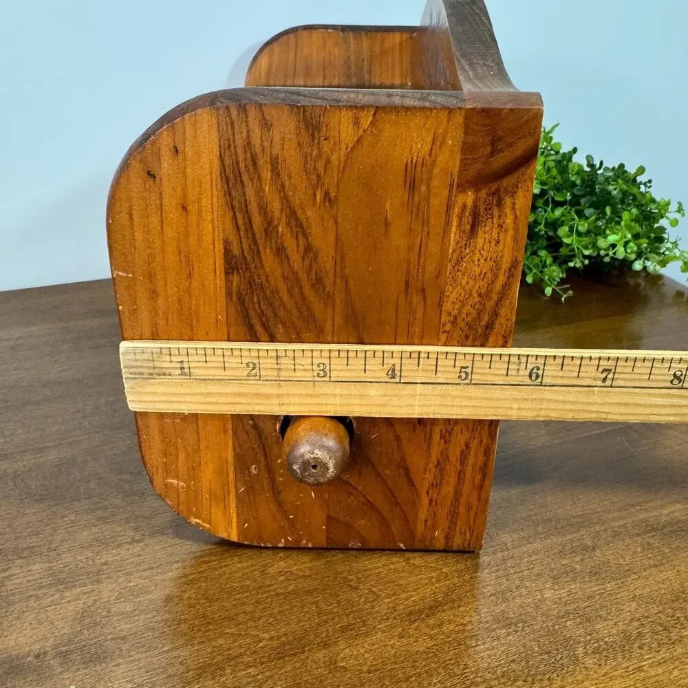 Vintage Pfaltzgraff Yorktowne Wood Paper Towel Holder Shelf Countertop USA